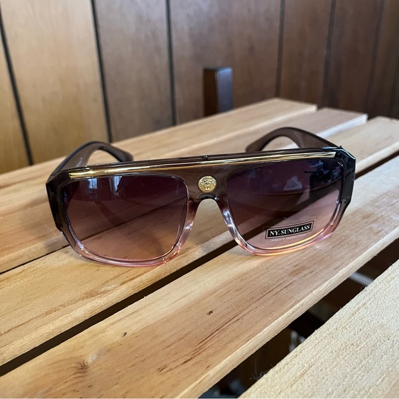 Black/Pink Color Fade Sunglasses - Picture 3 of 14
